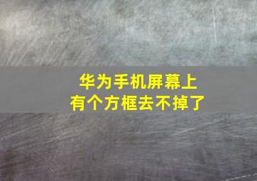 华为手机屏幕上有个方框去不掉了