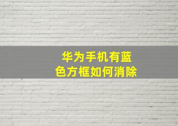 华为手机有蓝色方框如何消除