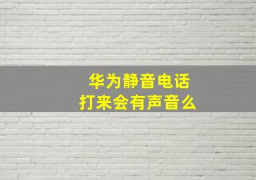 华为静音电话打来会有声音么