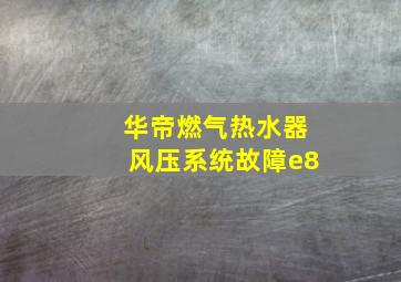 华帝燃气热水器风压系统故障e8