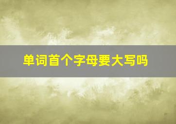 单词首个字母要大写吗