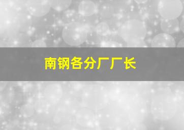 南钢各分厂厂长