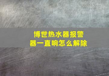 博世热水器报警器一直响怎么解除