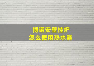 博诺安壁挂炉怎么使用热水器