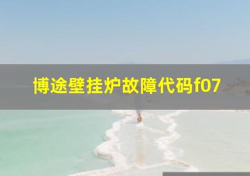 博途壁挂炉故障代码f07