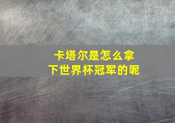 卡塔尔是怎么拿下世界杯冠军的呢