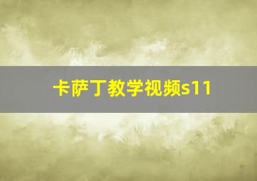 卡萨丁教学视频s11