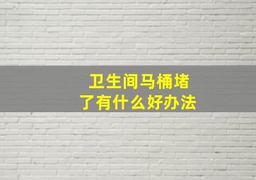 卫生间马桶堵了有什么好办法