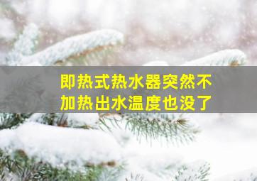 即热式热水器突然不加热出水温度也没了