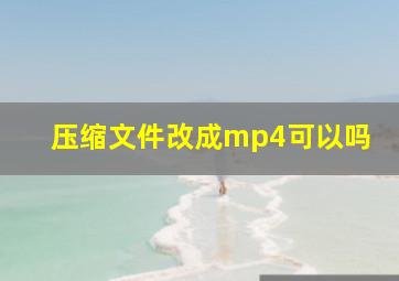 压缩文件改成mp4可以吗