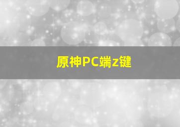 原神PC端z键