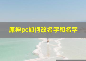 原神pc如何改名字和名字