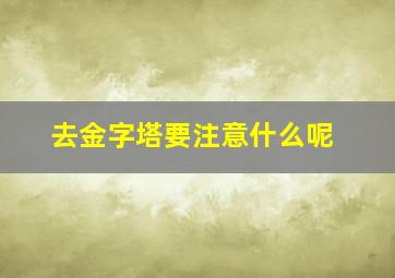 去金字塔要注意什么呢