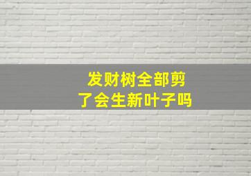 发财树全部剪了会生新叶子吗