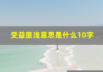 受益匪浅意思是什么10字