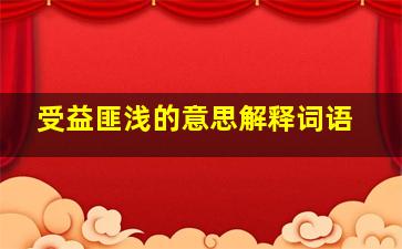 受益匪浅的意思解释词语