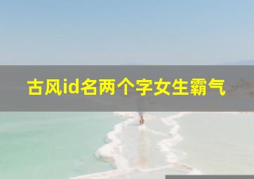 古风id名两个字女生霸气