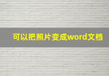 可以把照片变成word文档