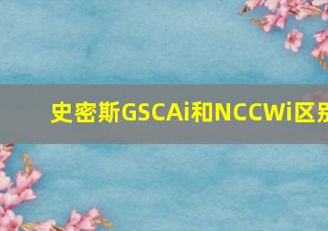 史密斯GSCAi和NCCWi区别