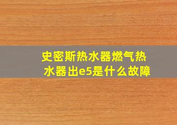 史密斯热水器燃气热水器出e5是什么故障