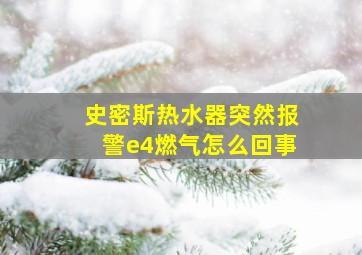 史密斯热水器突然报警e4燃气怎么回事