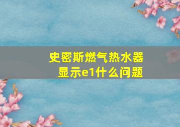 史密斯燃气热水器显示e1什么问题