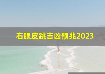 右眼皮跳吉凶预兆2023