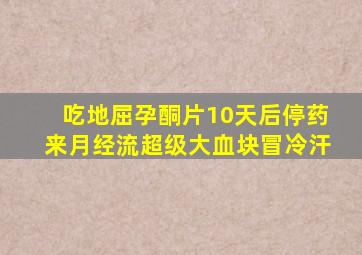 吃地屈孕酮片10天后停药来月经流超级大血块冒冷汗