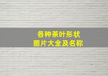 各种茶叶形状图片大全及名称