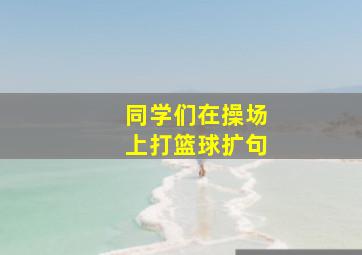 同学们在操场上打篮球扩句