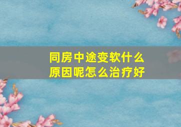 同房中途变软什么原因呢怎么治疗好