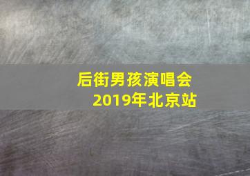 后街男孩演唱会2019年北京站