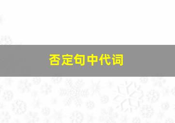 否定句中代词