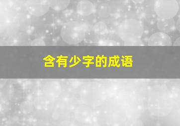 含有少字的成语