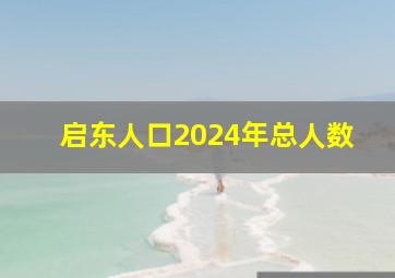 启东人口2024年总人数