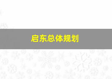 启东总体规划