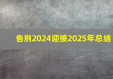 告别2024迎接2025年总结