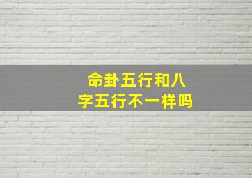 命卦五行和八字五行不一样吗