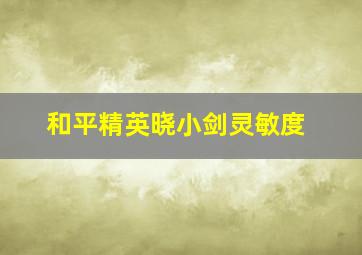 和平精英晓小剑灵敏度