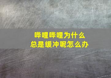 哔哩哔哩为什么总是缓冲呢怎么办