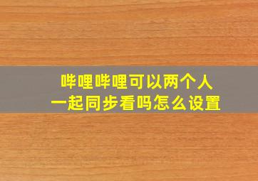 哔哩哔哩可以两个人一起同步看吗怎么设置