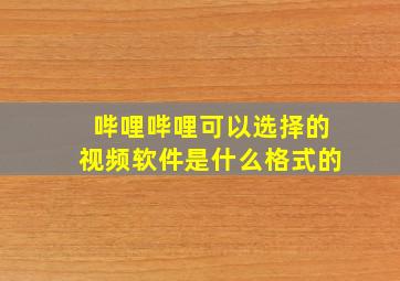 哔哩哔哩可以选择的视频软件是什么格式的