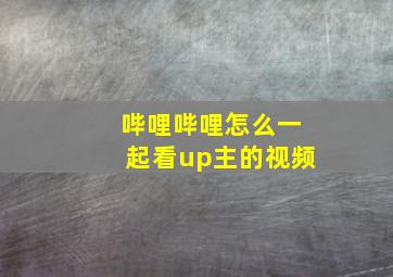 哔哩哔哩怎么一起看up主的视频