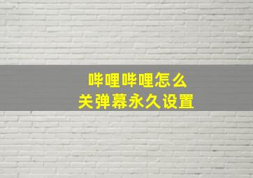 哔哩哔哩怎么关弹幕永久设置