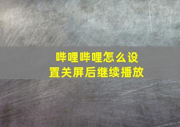 哔哩哔哩怎么设置关屏后继续播放