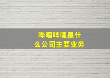 哔哩哔哩是什么公司主要业务