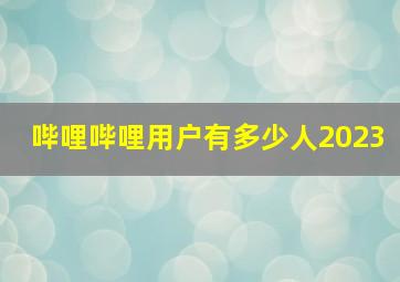 哔哩哔哩用户有多少人2023