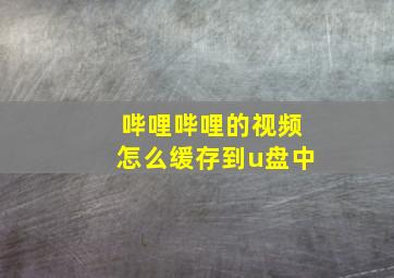 哔哩哔哩的视频怎么缓存到u盘中