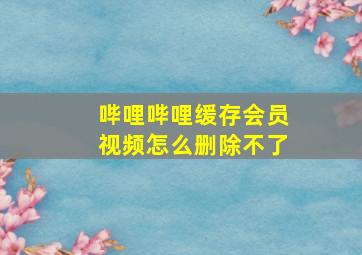 哔哩哔哩缓存会员视频怎么删除不了