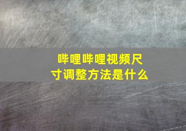 哔哩哔哩视频尺寸调整方法是什么